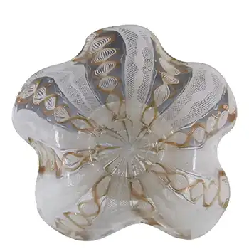 Salviati Vintage Murano Zanfirico & Aventurine Glass Finger Bowl