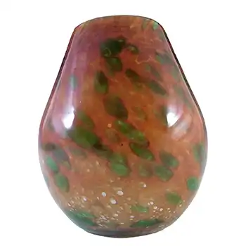 SIGNED Mtarfa Maltese Organic Orange & Green Glass Vase