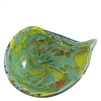 Murano Vintage Silver Leaf & Coloured Murrine Canes Glass Bowl