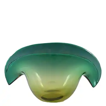 Seguso Dalla Venezia Murano Green Glass Clam Bowl/Vase
