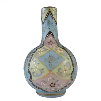 Harrach Victorian Hand Painted/Enamelled 'Moroccan Ware' Glass Vase
