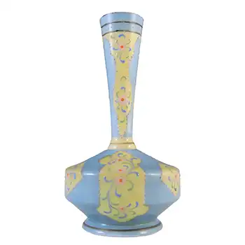 Harrach Victorian Hand Painted/Enamelled 'Moroccan Ware' Glass Vase