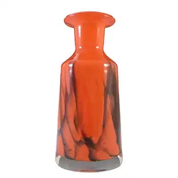 Prachen Vintage Czech Red Glass 'Flora' Vase by Frantisek Koudelka