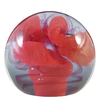 MARKED Caithness Vintage Red Glass "Crucible" Paperweight