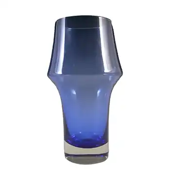 Riihimaki / Riihimaen Lasi Oy Finnish Blue Vintage Glass Vase