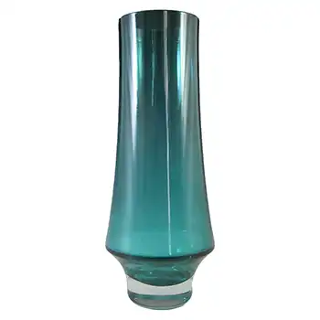 Riihimaki #1374 Riihimaen Lasi Oy Finnish Turquoise Glass Vase