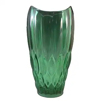 Sklo Union Rudolfova Green Glass Vase by Václav Hanuš #12992