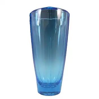 Sklo Union Rudolfova Blue Glass Vase by Václav Hanuš #12996