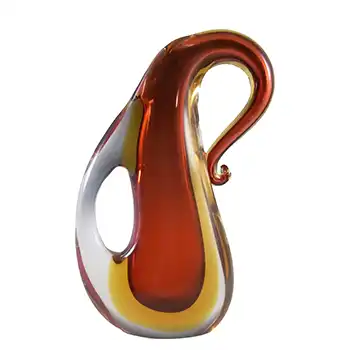 Murano / Venetian Brown & Amber Sommerso Glass Vase