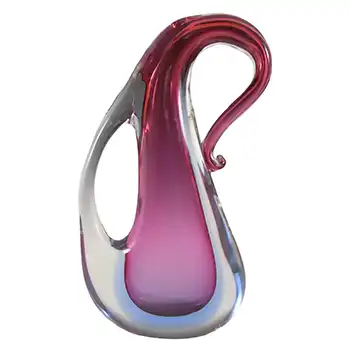 Murano / Venetian Pink & Blue Sommerso Glass Vase