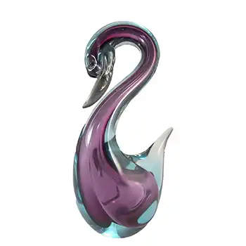 Murano Purple & Blue Sommerso Glass Swan Figurine