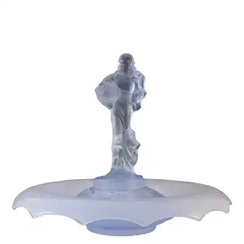 Walther Art Deco Blue Glass 'Lucretia' Nude Lady Centerpiece Bowl Set