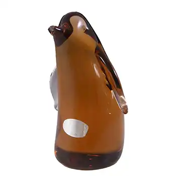 LABELLED Wedgwood Topaz Glass Penguin Paperweight SG434