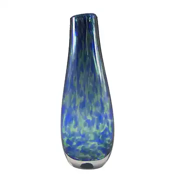 MARKED Wedgwood/Stennett-Willson Blue & Green Speckled Glass Vase