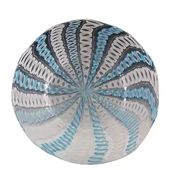 Murano Vintage Zanfirico Blue & White Glass Filigree Plate