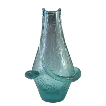 Zelezny Brod Sklo (ZBS) Turquoise Glass Vase by Frantisek Zemek
