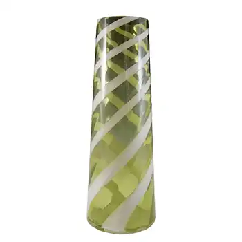 Cristalleria Artistica Toscana / Alrose Empoli Green & White Glass Vase