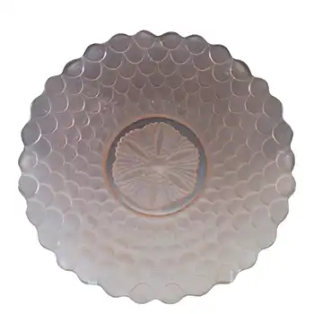 Bagley #3067 Art Deco Pink Glass Fish Scale Plate / Dish