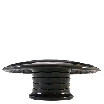 Bagley #3010 Art Deco Jetique Black Glass 'Elf' Posy Bowl