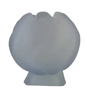 Bagley #3061 Art Deco Frosted Blue Glass 'Equinox' Posy Vase