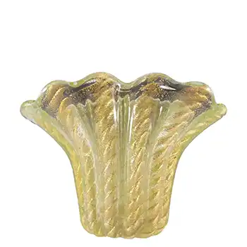 Barovier & Toso Murano Vintage Cordonato Oro Gold Leaf Glass Vase