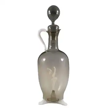 Vintage Art Deco Glass Nude Lady Decanter / Bottle