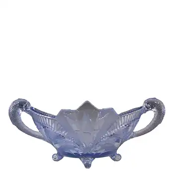 Brockwitz Art Deco Blue Glass Serpent Centerpiece Bowl
