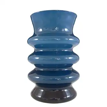 Aseda Swedish Blue Hooped Glass Vase by Bo Borgstrom