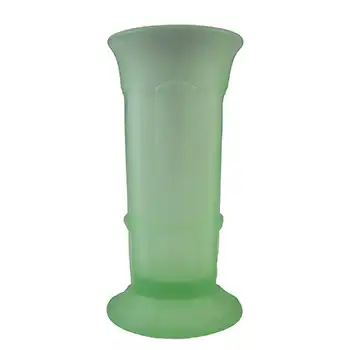 Davidson Vintage Art Deco Frosted Green Glass Vase #279