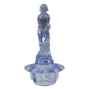 Müller & Co 'September Morn' Art Deco Blue Glass Lady Figurine