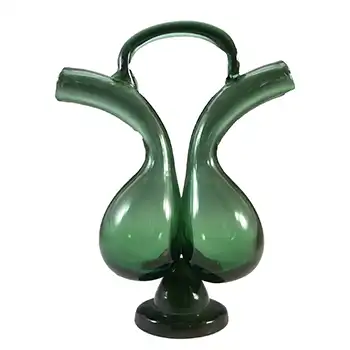 Empoli Verde Italian Green Glass Vase / Vinegar & Oil Dispenser