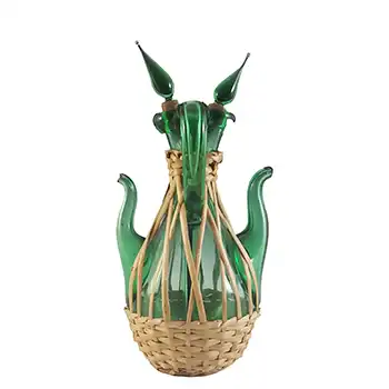 Empoli Verde Italian Green Glass Vase / Vinegar & Oil Dispenser