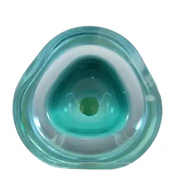 Archimede Seguso Murano Blue Glass Geode Bowl - Labelled