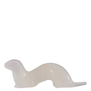 MARKED Hadeland Opaline Glass Norwegian Otter Sculpture