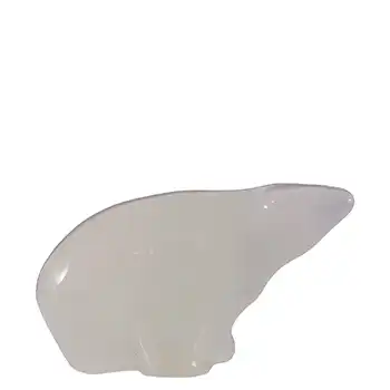 MARKED Hadeland Opaline Glass Norwegian Bear Sculpture