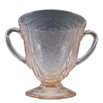 Hazel Atlas Royal Lace Pink Depression Glass Vintage Sugar Bowl