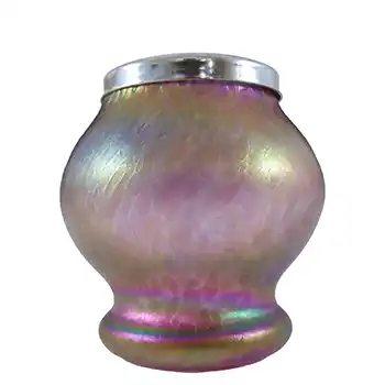 Heron Glass British Pink Iridescent Glass Posy Vase