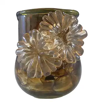 Isle of Wight Studio 'Four Seasons - Autumn' Brown Glass Vase