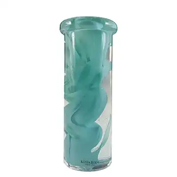 MARKED Kosta Boda Turquoise Glass Atoll Candle Holder