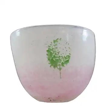 SIGNED Kosta Boda Pink Glass 'May' Bowl by Kjell Engman