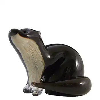 SIGNED & MARKED Langham Vintage Brown & Cream Glass Otter