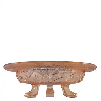 Libochovice #1443 Czech Art Deco 1930's Pink Glass Bowl