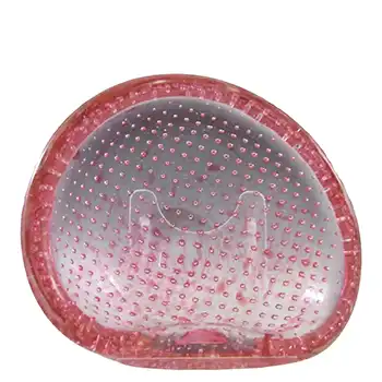 Archimede Seguso Murano Speckled Pink Glass Bubble Bowl