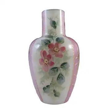 Harrach Victorian Hand Painted/Enamelled 'Moroccan Ware' Glass Vase