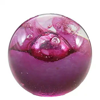 MARKED Caithness Vintage Pink Glass "Fireball" Paperweight
