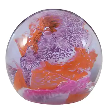 MARKED Caithness Red, Pink & Purple Glass "Brimstone" Paperweight