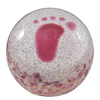 MARKED Caithness Pink Glass Baby Girl "Tiny Toes" Paperweight
