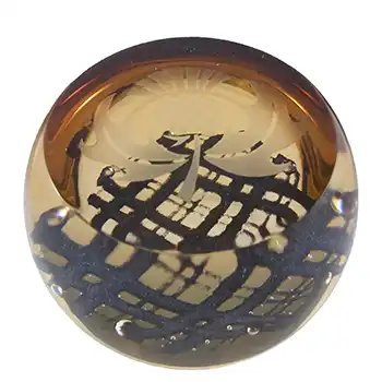 Caithness Amber Glass "Brave Heart" Paperweight - Marked