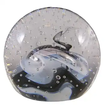 Caithness Black  & White Glass "Reflections '94" Paperweight - Boxed