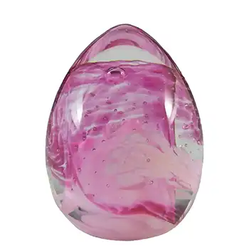 MARKED Caithness Pink Glass "Blessings" Egg Paperweight